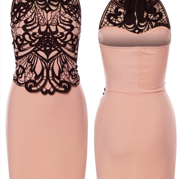 Shania Nude Halter Dress - Picture 3 of 6